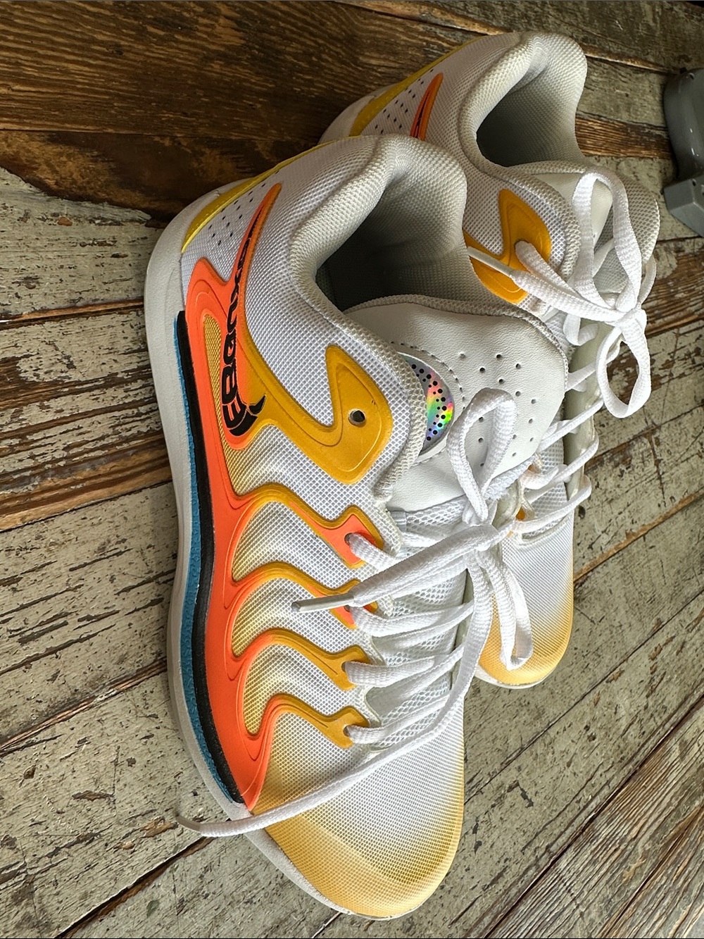 Nike Kids White Yellow Orange Gradient Sneakers